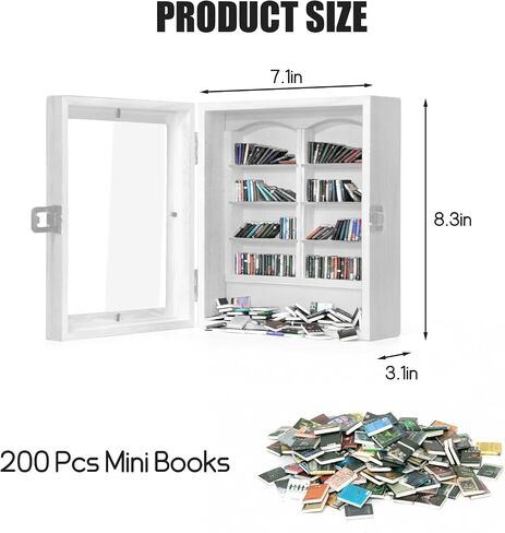 Anxiety Mini Bookshelf Ornament, Miniature Display Bookshelf with 200Pcs Mini Books, Mini Library Bookshelf Decor for Book Lovers Home Room Office, Shake Bookshelf Shake Away Your Anxiety in Saudi Arabia