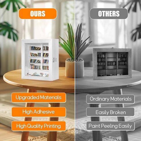 Anxiety Mini Bookshelf Ornament, Miniature Display Bookshelf with 200Pcs Mini Books, Mini Library Bookshelf Decor for Book Lovers Home Room Office, Shake Bookshelf Shake Away Your Anxiety in Saudi Arabia