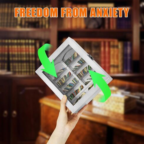 Anxiety Mini Bookshelf Ornament, Miniature Display Bookshelf with 200Pcs Mini Books, Mini Library Bookshelf Decor for Book Lovers Home Room Office, Shake Bookshelf Shake Away Your Anxiety in Saudi Arabia