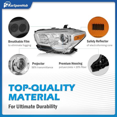 مجموعة المصابيح الأمامية لسيارة Toyota Tacoma 2016-2023 (تناسب الموديلات مع مصنع LED DRL فقط) استبدال المصابيح الأمامية للسائق وجانب الركاب in Kuwait