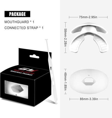 Gy Football Mouth Guard Football Mouthpiece, Mouthguard with Strap for Hockey/Lacrosse/Wrestling/Boxing/Basketball, Fits Adults/Youth/Kids 11+ (Black) in Kuwait