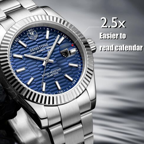 Watches for Men, Luxury Classic Business Dress Quartz Watch Stainless Steel Strap Analog Waterproof with Luminous Large Dial Calendar in Saudi Arabia