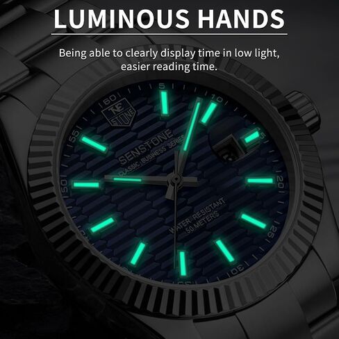 Watches for Men, Luxury Classic Business Dress Quartz Watch Stainless Steel Strap Analog Waterproof with Luminous Large Dial Calendar in Saudi Arabia