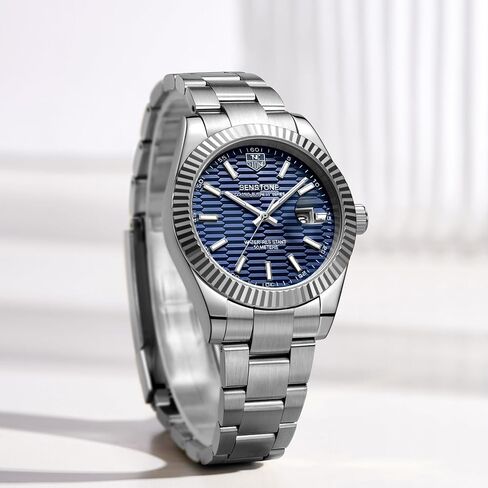 Watches for Men, Luxury Classic Business Dress Quartz Watch Stainless Steel Strap Analog Waterproof with Luminous Large Dial Calendar in Saudi Arabia
