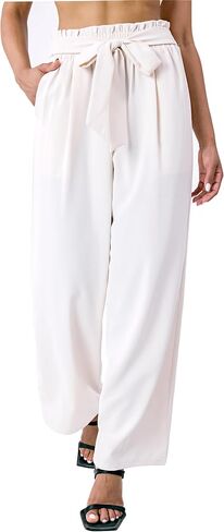 Palazzo Pants for Women Casual, Women's Wide Leg Pants with High Waist Adjustable Knot, Comfy Workwear in Saudi Arabia