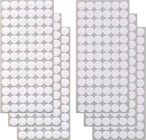 Self Adhesive Dots, 300 Pcs (150 Pairs) 0.78inch Diameter Hook and Loop Fastener Self Adhesive Round Circle Sticky Sticker Dots for Arts and Crafts School Classroom （White） in Saudi Arabia