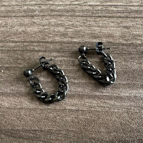 Punk Rock Stainless Steel Chain Dangle Drop Stud Earrings in Saudi Arabia