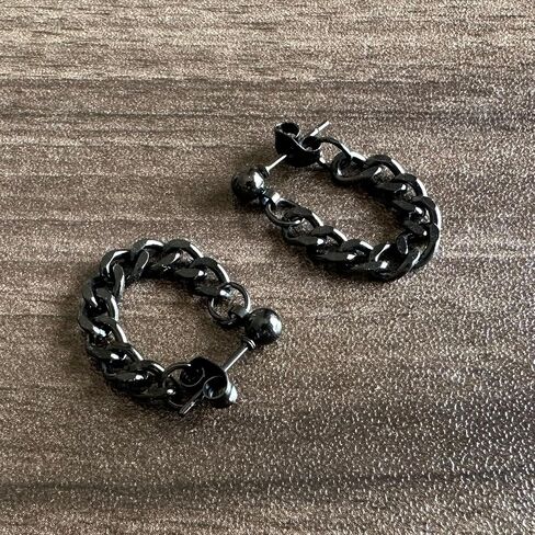 Punk Rock Stainless Steel Chain Dangle Drop Stud Earrings in Saudi Arabia