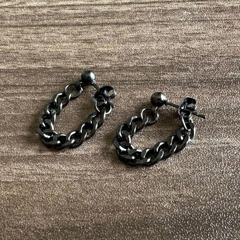 Punk Rock Stainless Steel Chain Dangle Drop Stud Earrings in Saudi Arabia