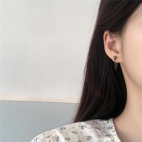 Punk Rock Stainless Steel Chain Dangle Drop Stud Earrings in Saudi Arabia