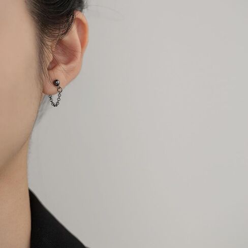Punk Rock Stainless Steel Chain Dangle Drop Stud Earrings in Saudi Arabia