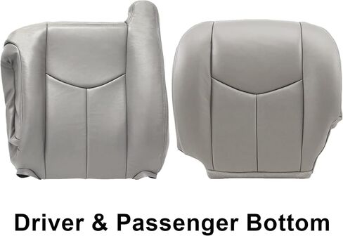 Priprilod # 922 Gray Leather Driver & Passenger Bottom & Top Lean Back & Armrests Compatible with Chevy Silverado Sierra Tahoe Suburban Avalanche Yukon Yukon XL 2003 2004 2005 2006 in Kuwait