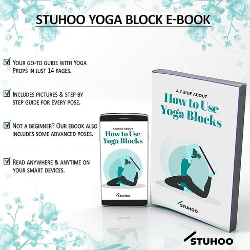 كتل اليوغا 2 حزمة وحزام اليوغا يتضمن كتابًا إلكترونيًا وصفيًا للمبتدئين، طوب اليوغا القوي وكتلة إسفنج إيفا خفيفة الوزن تدعم الأوضاع العميقة، وتوفر القوة والثبات لممارسة البيلاتيس in Kuwait