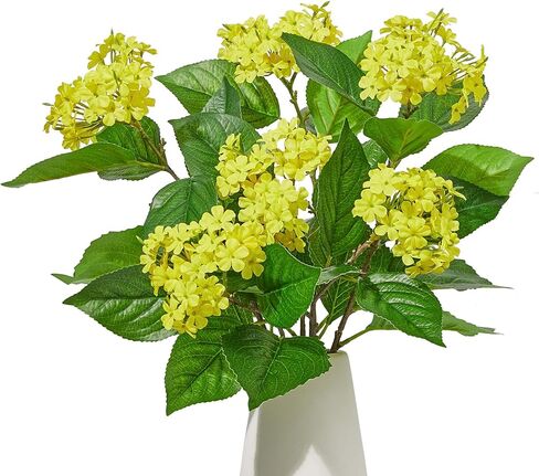 27.5 Inch Faux Flowers Yellow Hydrangea Silk Flowers Hydrangea Large Artificial Flowers with Stems for Wedding Centerpieces Home Party Shop Decoration 3 PCS in Saudi Arabia