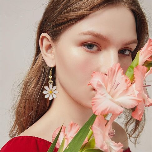 coadipress Summer Daisy Flower Earrings for Women Cute Fashion Summer Vintage Little Sun Flower Dangle Drop Earrings Minimalism Sunflowers Earrings Birthday Statement Jewelry Gifts ﻿ in Kuwait