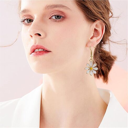 coadipress Summer Daisy Flower Earrings for Women Cute Fashion Summer Vintage Little Sun Flower Dangle Drop Earrings Minimalism Sunflowers Earrings Birthday Statement Jewelry Gifts ﻿ in Kuwait