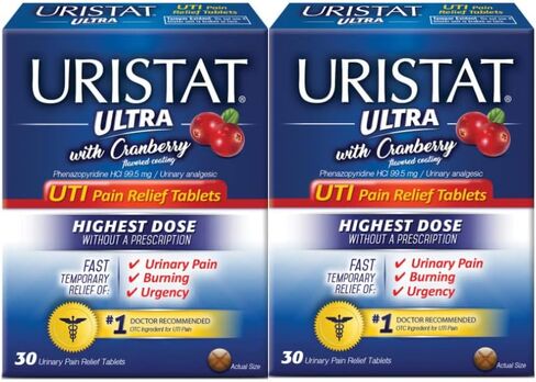 URISTAT Ultra UTI Pain Relief, Cranberry Flavored Coating, 30 Tablets (Pack of 2) in Saudi Arabia