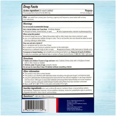 URISTAT Ultra UTI Pain Relief, Cranberry Flavored Coating, 30 Tablets (Pack of 2) in Saudi Arabia
