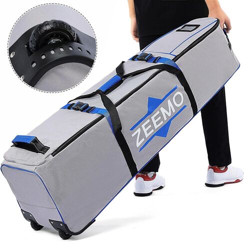 ZEEMO Golf Travel Bag for men, Full-open Covers with Protective Panel for Golf Clubs, Golf Accessories, Soft-Sided, Travel Size, Airline Approved, Waterproof&Wheels, Black Oxford Case. in Saudi Arabia