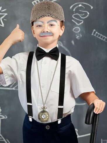 Old Man Costume for Kids, Boy 100 Days of School Glasses Hat Cane, Cosplay Grandpa Costume Set Outfit Accessories in Saudi Arabia