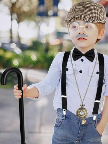 Old Man Costume for Kids, Boy 100 Days of School Glasses Hat Cane, Cosplay Grandpa Costume Set Outfit Accessories in Saudi Arabia