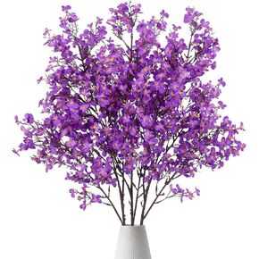 3 pcs Artificial Fake Cherry Blossom Flowers Branches for Vase, Faux Silk Cherry Stems Tall Vase Filler, Cherry Decor Vase Arrangements for Home Party Indoor Decor, Vase Not Included(White)