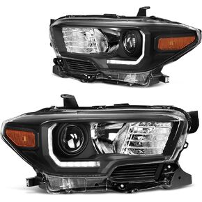 مجموعة المصابيح الأمامية DWVO متوافقة مع 2012 2013 2014 2015 Tacoma 12-15 Tacoma Pickup Headlamp زوج استبدال أسود الإسكان العنبر عاكس سائق وجانب الركاب in Kuwait