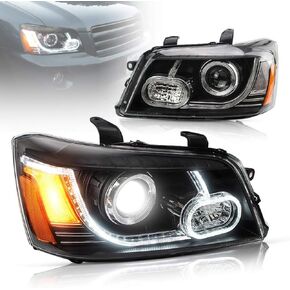 VLAND LED Projector Headlights Compatible For Toyota Highlander SUV 2001 2002 2003 2004 2005 2006 2007, (Bulbs NOT Included, Driver & Passenger Sides)