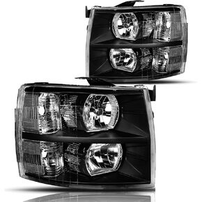 4PCS For 07-13 Chevy Silverado 1500 2500 3500 Headlights w/Headlight Wiring Harness