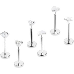 Gold Nose Stud for Women,Hypoallergenic Surgical Steel Tragus Helix Cartilage Conch Earrings for Multiple Piercing,20G Flat Back Threadless Nose Stud Rings, Titanium Ball CZ Lip Labret Nose Stud
