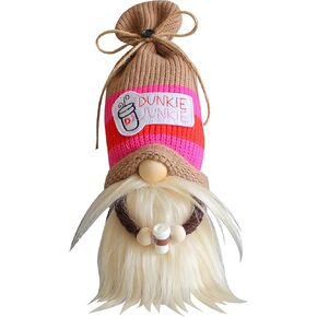 Smaroll Coffee Gnomes Coffee Bar Decor Gnomes Drinking Decorations Handmade Swedish Tomte Figurine Plush Elf Knomes Party Decor Tabletop Living Room Kitchen Shelf Fireplace Gnome