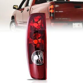 Tail Lights Designed for 2004-2012 Chevry Colorado GMC Canyon, Colorado Tail Light Assembly Driver & Passenger Side Taillights, with Brake Rear Lamp without Halogen Bulb, Red, 1 Pair