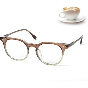 Computer Glasses for Women, Anti Eyestrain, Round Blue Light Glasses for TV Gaming Phone Screen Reading, Clear Frame