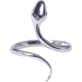 Helen de Lete Snake S925 Sterling Silver Adjustable Ring For Women