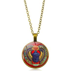 Egyptian Scarab Beetle Pendant Necklace for Men Women,Vintage Egypt Scarab Talisman Necklace Mens Womens Jewelry Necklace Gift Alloy Protection Necklace 18'' Chain+2'' Extender (Send Gift Box)