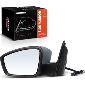 A-Premium Driver Side Power Door Mirror - Compatible with Volkswagen Jetta 2011-2018 - Heated Manual Folding Gray Outside Rear View Mirror w/Turn Signal