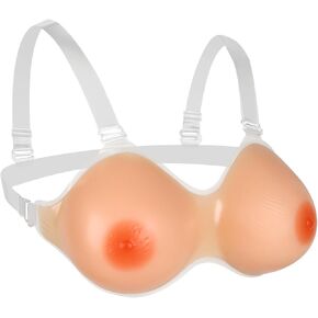 Vollence Silicone Breast Forms with Straps Fake Boobs Bra Inserts Breast Enhancers Mastectomy Prosthesis