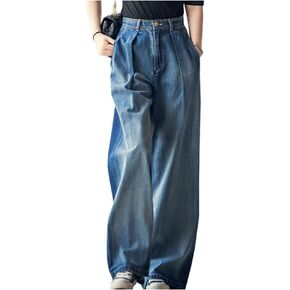 SCOFEEL Women's Wide Leg Jeans High Waist Baggy Straight Denim Pants Trousers Sweatpants