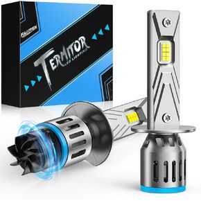 FAHREN 2025 Upgrade & Brightest 32000LM H1 Bulbs, 800% Brighter 6500K Cool White H1 fog bulbs,1:1 Mini Size, No Adapter Non-Polarity Plug and Play, Pack of 2.