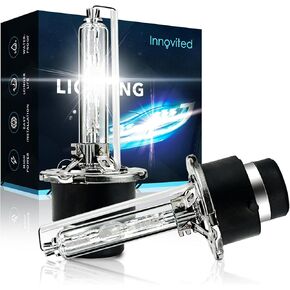 D3S HID Headlight Bulbs, 6000K Cool White, High/Low Beam, Xenon Replacement Bulbs with Metal Stents Base - Pack of 2