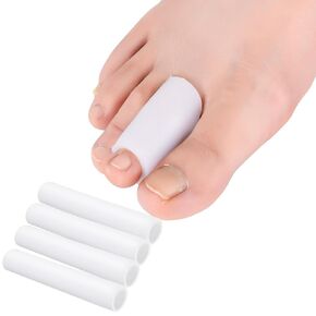 Gel Big Toe Sleeves 4 Pack, Toe Tubes Protectors Pads for Big Toe, Relief Pain from Corns, Blisters, Calluses, Sore, Bent, Stubbed Hammer Toes