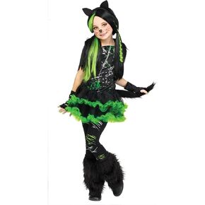 Fun World Kool Kat Costume, Medium 8-10, Black