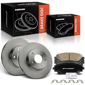 A-Premium 11.01 inch (279.8mm) Front Vented Disc Brake Rotors + Ceramic Pads Kit Compatible with Select Mazda Models - 3 2014-2018, CX-3 CX3 2016-2020, 6-PC Set