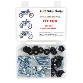 Xitomer 62PCS Body Plastic Frame Fender Bolt Kits, Fit for YZ250F YZ400F YZ426F YZ450F Fit for YZF 80 85 125 250 250F 400 450 450F Plastic Bodywork Bolt Kits