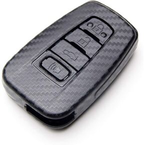 TANGSEN Smart Key Fob Case Compatible with Toyota Corolla Hatchback C-HR Prius RAV4 2 3 Button Keyless Entry Remote Personalized Protective Cover Plastic 3D Carbon Fiber Emboss
