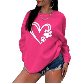 SOLY HUX Women's Plus Size Sweatshirt Heart Graphic Long Sleeve Drop Shoulder Pullover Tops