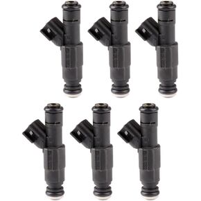 Fuel Injector cciyu For Jeep For Dodge Compatible with Jeep Cherokee, Grand Cherokee, Wrangler, 4.0L for Dodge Ram 1500 2500 3500 Van, 5.2L, 1999 2000 2001 2002 2003 2004, Replace 0280155784 6pcs