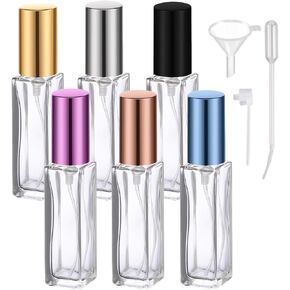 6 Pcs 10ML Perfume Travel Refillable, Portable Perfume Atomizer, Cologne Travel Bottle, Travel Size Perfume Bottle Empty