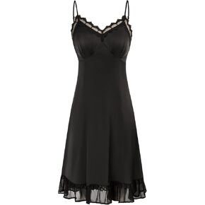 Belle Poque Womens full Slip Dresses Satin Chemise Nightgown Adjustable Spaghetti Strap Slip Dress