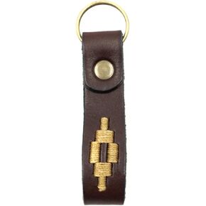 Handmade Embroidered Leather Keychain